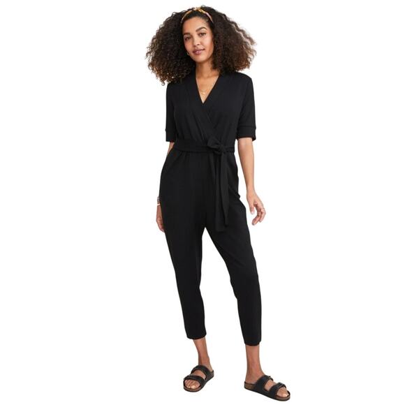 Hatch Black The Nurse To Errands V Neck Onesie Jumpsuit - Picture 1 of 12
